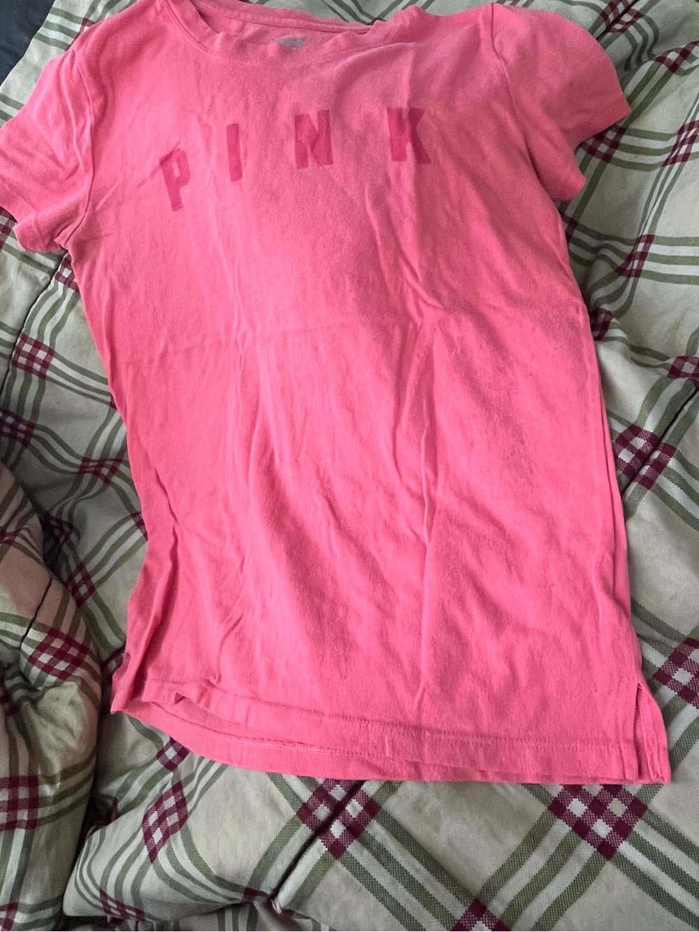 PINK Victoria's Secret Bright Pink Logo Tee